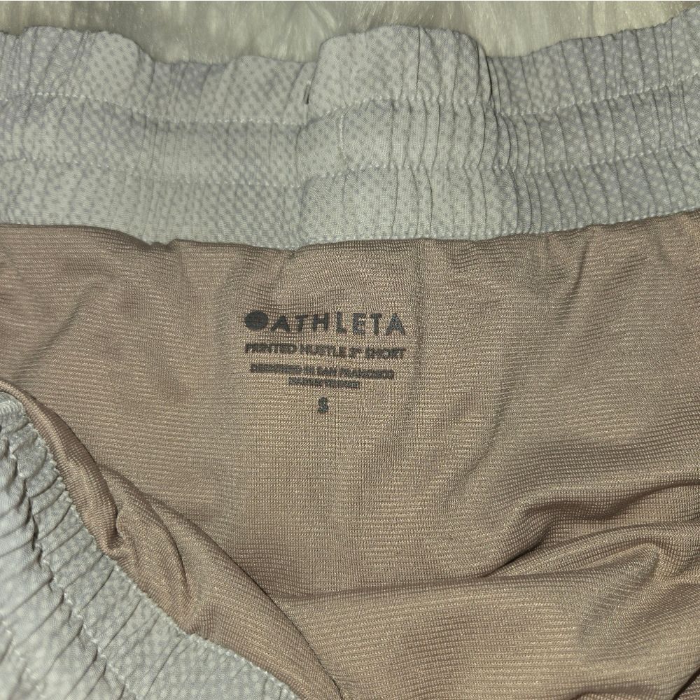 Athleta Bundle Light Gray Printed Capri Leggings And Short Size S - Picture 3 of 8